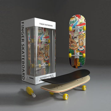 Lently Wood Fingerboards, Mini Fingerboards, 99mmL*29mmW (Big Mouth Cute Dragon) (Breakfast)