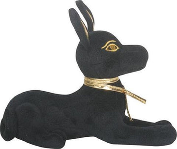 SUMMIT COLLECTION Black and Gold Ancient Egyptian Laying Anubis Dog Puppy Small Plush Doll