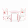Emily Rose 18 Inch Doll Dining Table and 2 Chairs Set - Floral Collection