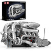 Mould King V8 Twin-Turbo Engine Model Kit That Runs, Mini Engines Building Blocks Set for Adults with Battery and Motor, Engineering Construction STEM