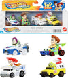 Hot Wheels RacerVerse, Set of 4 Die-Cars 1:64 Scale Toy Cars Optimized for Driving on Tracks with Pop Culture Characters as Drivers