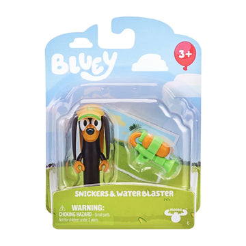 Bluey Story Starters - Choose from 8 Figures, Bingo, Honey, Snickers, Indy, or Muffin - Ages 3+ (Snickers & Water Blaster)