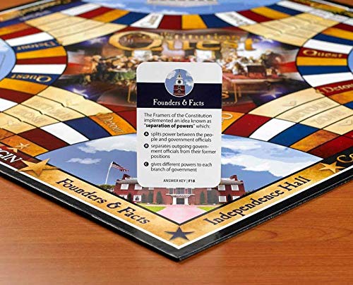 Cognitive Square Constitution Quest Board Game - Educational US History & Civics Trivia Game for Kids & Adults, 2-4 Players, Ages 10+