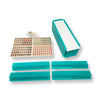 Ready Covers Lucite Mahjong Premium Set - Tiles, Holders, and Storage Acrylic Box Included (Turqouise w White Cover)
