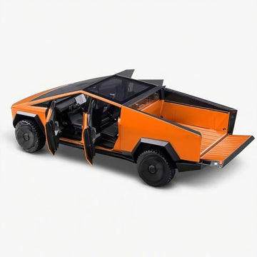 Powvan Truck Toy Zinc Alloy Model with RV Motorcycle EV Vehicle 1/32 Orange Car for Boys Girls Age for 3+