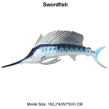 JOKFEICE Animal Figures Realistic Plastic Swordfish Marine Animals Action Model Science Project, Learning Educational Toys, Birthday Gift, Cake Topper