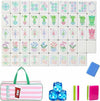 BTUASSDY Premium 4 Layer Mahjong Tiles, 160 Acrylic American Mahjong Set with Blank Mahjong Tiles, Portable Travel Mahjong Set with Exquisite Carrying