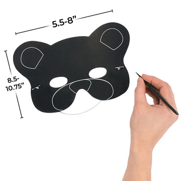 Fun Express Magic Scratch Paper Animal Masks - Scratch Art - Crafts for Kids and Fun Home Activities - VBS Vacation Bible School Supplies/Decor
