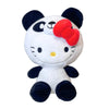 Hello Kitty Panda Wildlife Sandrio Plush Toy, White and Black Stuffed Animal with Red Bow, 9 Inch
