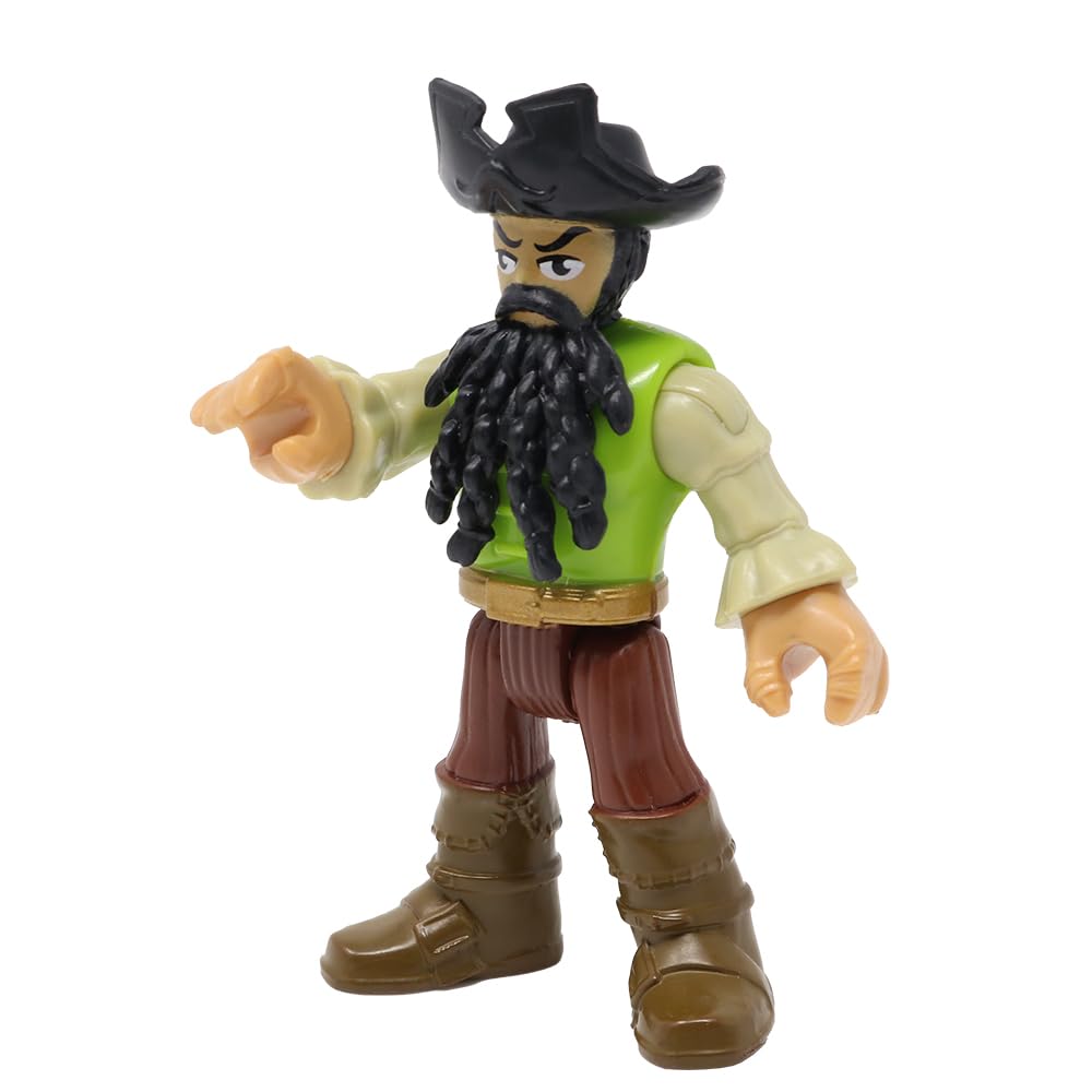 Imaginext Replacement Part for Fisher-Price Pirate-Ship Playset DRY15 and Blackbeard's Lair DHH62 - Replacement Blackbeard Pirate Posable Figure