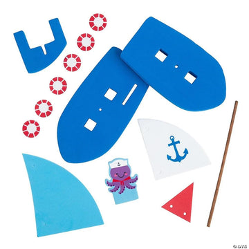 Fun Express Sailboat Craft Kit - Sunday School Crafts for Kids | Ocean Party Favors & Christian Crafts | VBS Vacation Bible School Supplies |