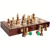 20" Extra Large Folding Chess Set - Walnut Wood Board & Weighted PVC Pieces - Portable Tournament Game for Adults, Travel, Gifts (Perfect
