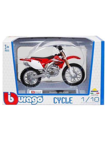 New-Ray Toys 1:6 Scale Dirt Bike Die-Cast Replica Honda CRF450R 2017 49583, Red