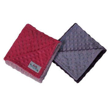 Pink & Purple Minky Dot Reversible 17" Square Baby Doll Blankets, 2 Pack Set