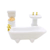 Jili Online 3PCS/Set 1/24 Dollhouse Miniature Decor Porcelain Bathroom Furniture - White
