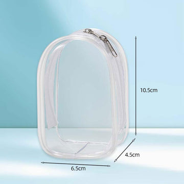 JuxLux 2 Pack Clear Figure Display Bag with Hanging Hook Display Keychain Wallet Figurine Carrying Case Protective Pouch for Collectibles Backpack