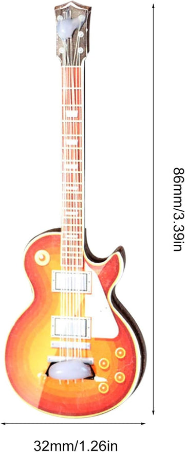 1Pc Miniature Guitar 1:12 Dollhouse Miniature Instrument Guitar Model Multifunction Decorative Ornament for Home Festival Holiday Party Decor
