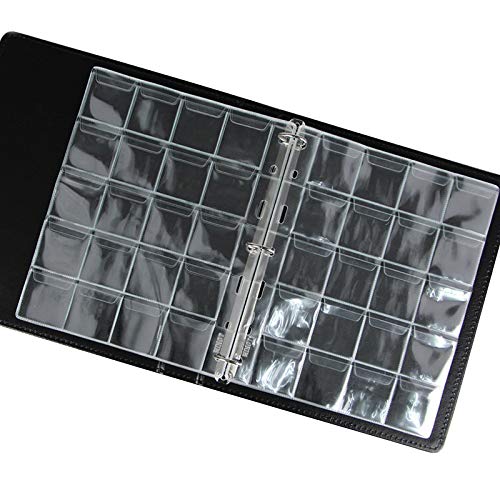 12 Pocket Coin Pages, 10 Sheets Plastic Coin Holders Stamp Collector Supplies for Coin Stamp Currency Collection