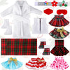 Sumind 14 Pieces Christmas Doll on Clothes Accessories Outfits Set Including Skirts, Bathrobe, Sleeping Bag, Fluffy Vest, Shirt, Scarf, Eye Cover