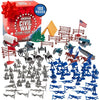 Civil War Army Men Toy Soldier Action Figure Playset-100pcs Including Confederate & Union Soldiers, Cannons, Wagons, Rideable Horses, Terrain