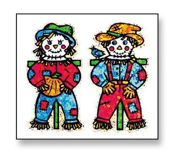 JILLSON & ROBERTS Bulk Roll Prismatic Stickers, Mr. & Mrs. Scarecrow - 100 Repeats