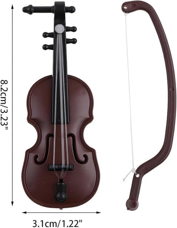 2Pcs Miniature Violin, Tiny Violin Mini Musical Instrument, Miniature Model Dollhouse, Furniture Crafts Ornament for Dollhouse Fairy Garden Decoration