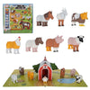POPULAR PLAYTHINGS Magnetic Animals for Toddlers 1-3, Mini Mix or Match Animal Toys, Set of 7 Gift for Kids - Farm Animals with Pop-up Playmat