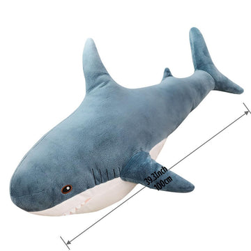 XIYUAN 39.3-Inch SharkPlush Toy Giant SharkStuffed Animal Soft SharkPillow Cushion Shark Plush Pillow Chubby Stuffed Shark Toy Bedtime Gift Throw