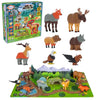 Popular Playthings Magnetic Animals for Toddlers 1-3, Mini Mix or Match Animal Toys, Set of 7 Gift for Kids - Forest Animals with Pop-up Playmat
