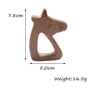 Arakierst 5pcs Beech Wooden Horse Montessori Toys Home Decorations Wood Cartoon Animal Craft for Painting Party Photography Tabletop Adorns (Horse