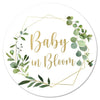 1.5"" Round Baby in Bloom Baby Shower Favor Stickers - Set of 60 (Greenery)