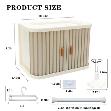 Bofiyma Foldable Doll Wardrobe Storage Compatible with Labubu - Complete Display Kit with 15 Hangers, Rod & 4 Stands - Sliding Door Organizer with Top