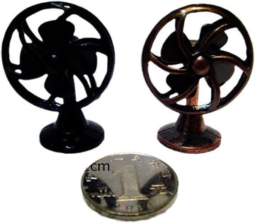 Tiosen Bronze Miniature Fan, 1/12 Scale Decoration, Home Outdoor Decoration Model Living Room Scene Craft Displays