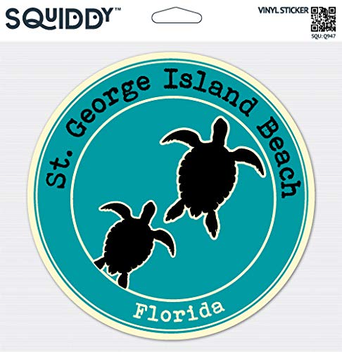 Squiddy St George Island Beach Florida - Vinyl Sticker, 7 in