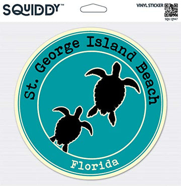 Squiddy St George Island Beach Florida - Vinyl Sticker, 7 in