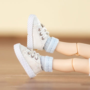 niannyyhouse 1/12 BJD OB11 Doll Clothes Curled Socks 3 Pairs Doll Dressup (A2)