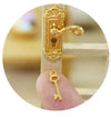 SXFSE Dollhouse Decoration Accessories, 1:12 Dollhouse Miniature Scene Model Vintage Door Lock with Key Play Toy (Gold-Right, 19 x 8 mm)