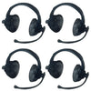 Set of 4 Black Commentator Headsets Headphones for Wrestling Action Figures