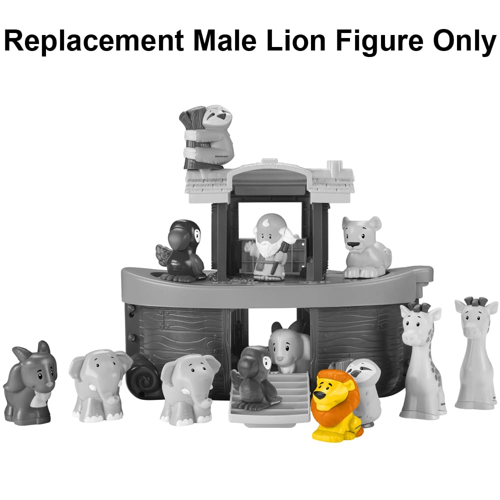 Replacement Part for Fisher-Price Little People Noah's Ark Playset - HNG03 ~ Replacement Orange Male Lion Figure ~ Works with Other Sets Too ~