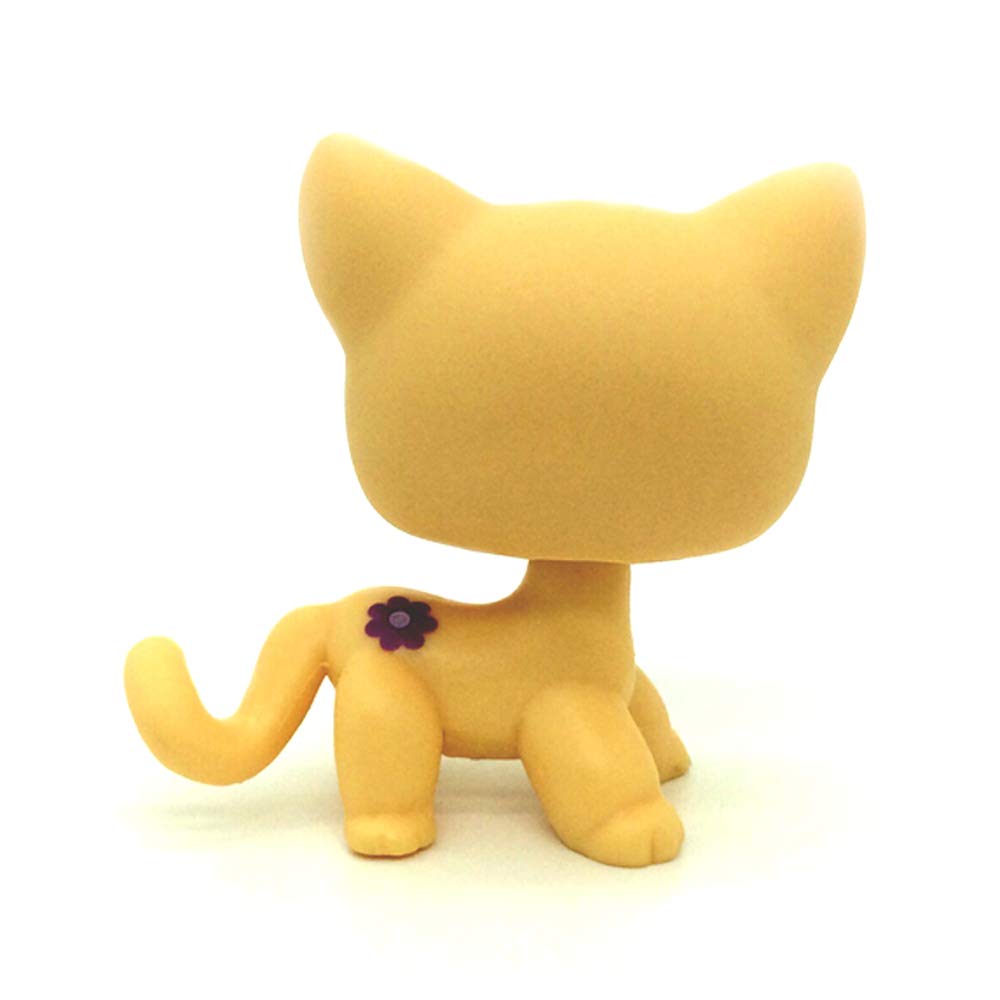CFCLLBR Rare Mini Pet Toys #1962 Yellow Flower Kitty Cat Animal Figure