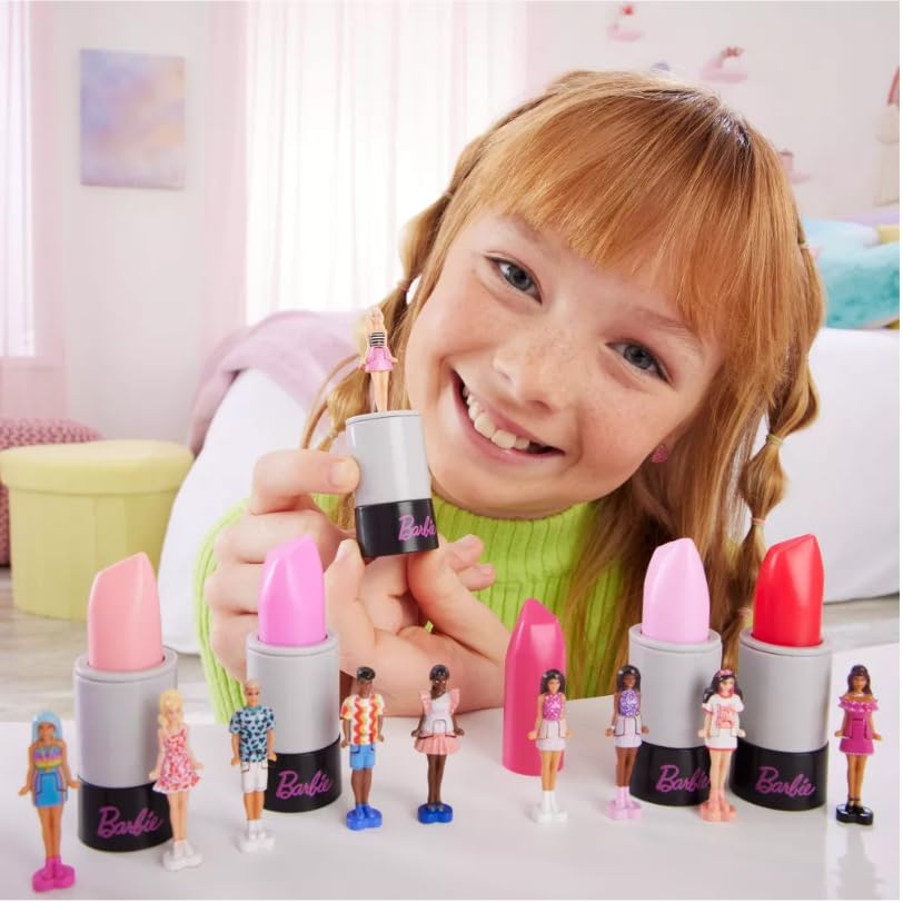 Barbie Mini BarbieLand Fashionistas Dolls, 1.5-inch Dolls in Lipstick Tube, Surprise Reveal (Styles May Vary) - Pack of 2