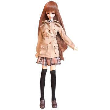 niannyyhouse 1/3 1/4 1/6 BJD Dolls Clothes Khaki Coat Dresses Socks Dresses Suit Ball Jointed Dolls Dress Up Gift (1/4BJD)
