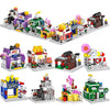 ZornRC 8 Packs Mini City Shop Street View Building Blocks Kit,MOC Construction Creative Educational Kit with Hair Salon & Café Store,Girls Boys Dream