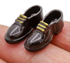 1Pair Black 1/12 Miniature Men Shoes Dollhouse Decoration Accessories, for DIY Fairy Garden Micro Landscaping Decor