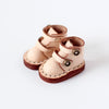 XiDonDon Leather Cowhide Handmade Shoes Boots for OB11,Molly, GSC, 1/12 BJD Doll Accessories (Creamy-White)