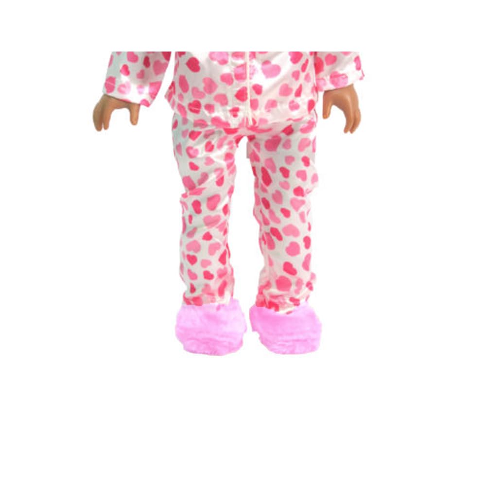 American Fashion World Fuzzy Slippers for 18-Inch Dolls | Premium Quality & Trendy Design | Dolls Shoes | Shoe Fashion for Dolls for Popular Brands