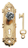 Dollhouse Miniature Crystal Opryland Doorknob w/Plate & Key by Houseworks