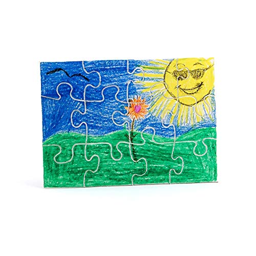 Hygloss 6 Blank Jigsaw Puzzles with Envelopes - 5 x 7 Inch, 12 Pieces Each - DYI Party invites, Perfect for Decorating, Kids' Activities, Arts