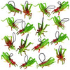 Mukum 16 Pcs Plastic Grasshoppers - Kids' Plastic Insect Figures, Fake Bugs, Green, Easter Party Favors, Tropical Character Toys for Insect Themed