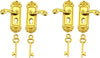 1/12 Miniature Door Handle, 2 Pair Left and Right Handles Dollhouse Decoration Accessories, Gold